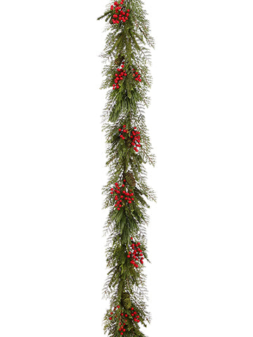 6' Berry/Pine Cone/Pine Garland Red Green (pack of 2)