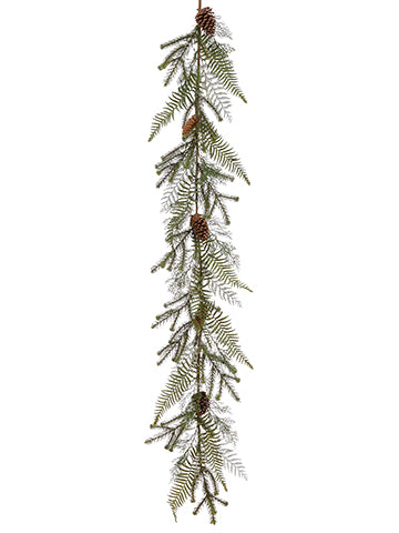 6pine/Fern/Cone Garland  Green (pack of 2)