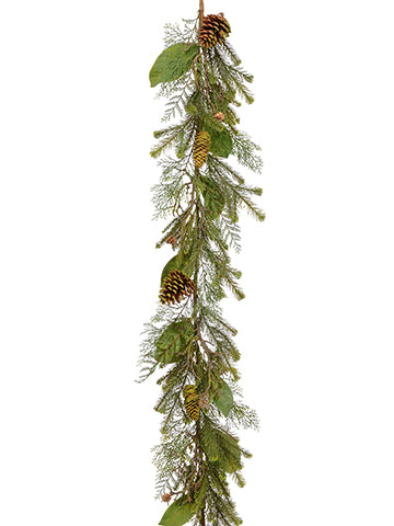 6magnolia Leaf/Pine/Pine Cone Garland Green (pack of 2)