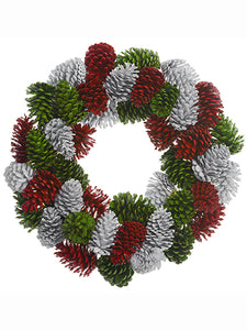 22" Pine Cone Wreath  Mix (pack of 1)