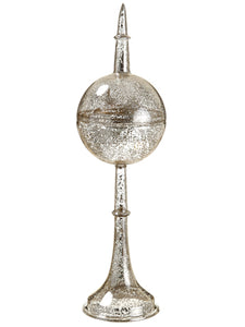 16" Mercury Glass Vase w/Lid  Antique Silver (pack of 3)