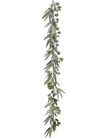 6' Eucalyptus Garland w/Seed  Green Two Tone (pack of 4)