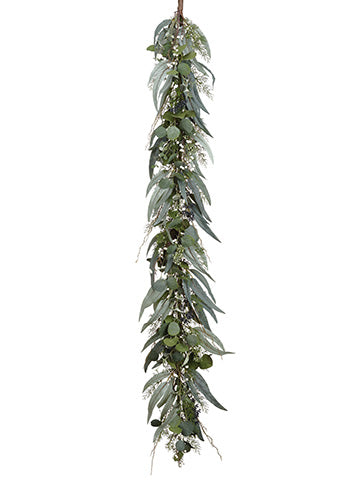 5' Eucalyptus/Berry/Pine Garland Green Gray (pack of 1)