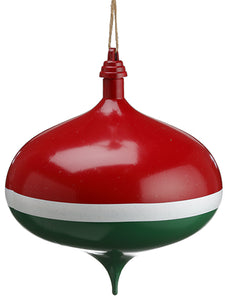 8" Matte Onion Ornament  Red Green (pack of 4)