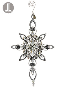 9.5" Rhinestone Northern Star Ornament Clear Silver (pack of 6)