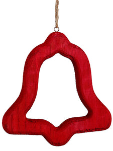 8" Wood Open Bell Ornament  Red (pack of 20)