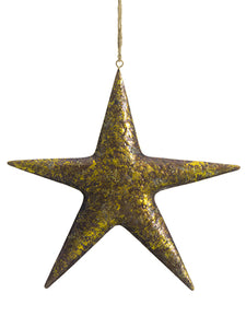 10.5" Metal Star Ornament  Antique Gold (pack of 12)
