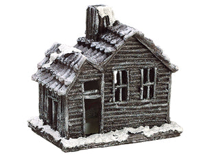 6.5" Snowed House w/Light (battery Operated) Brown Snow (pack of 1)