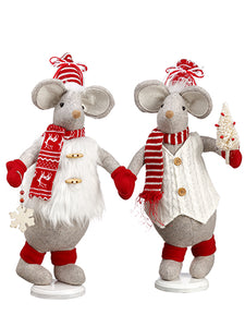 17" Mr. And Mrs. Mouse (2 Ea/set) Gray Red (pack of 3)