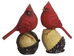 4.5" Cardinal on Acron (2 ea/set) Red Natural (pack of 6)