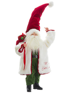 21" Santa With Gift Bag  White Red (pack of 1)