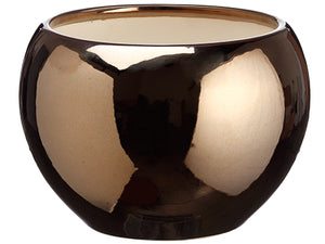 9"Dx6"H Ceramic Bowl  Dark Brown (pack of 1)