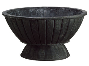 12"Hx23"D Wood Footed Asian Bowl Antique Black (pack of 3)